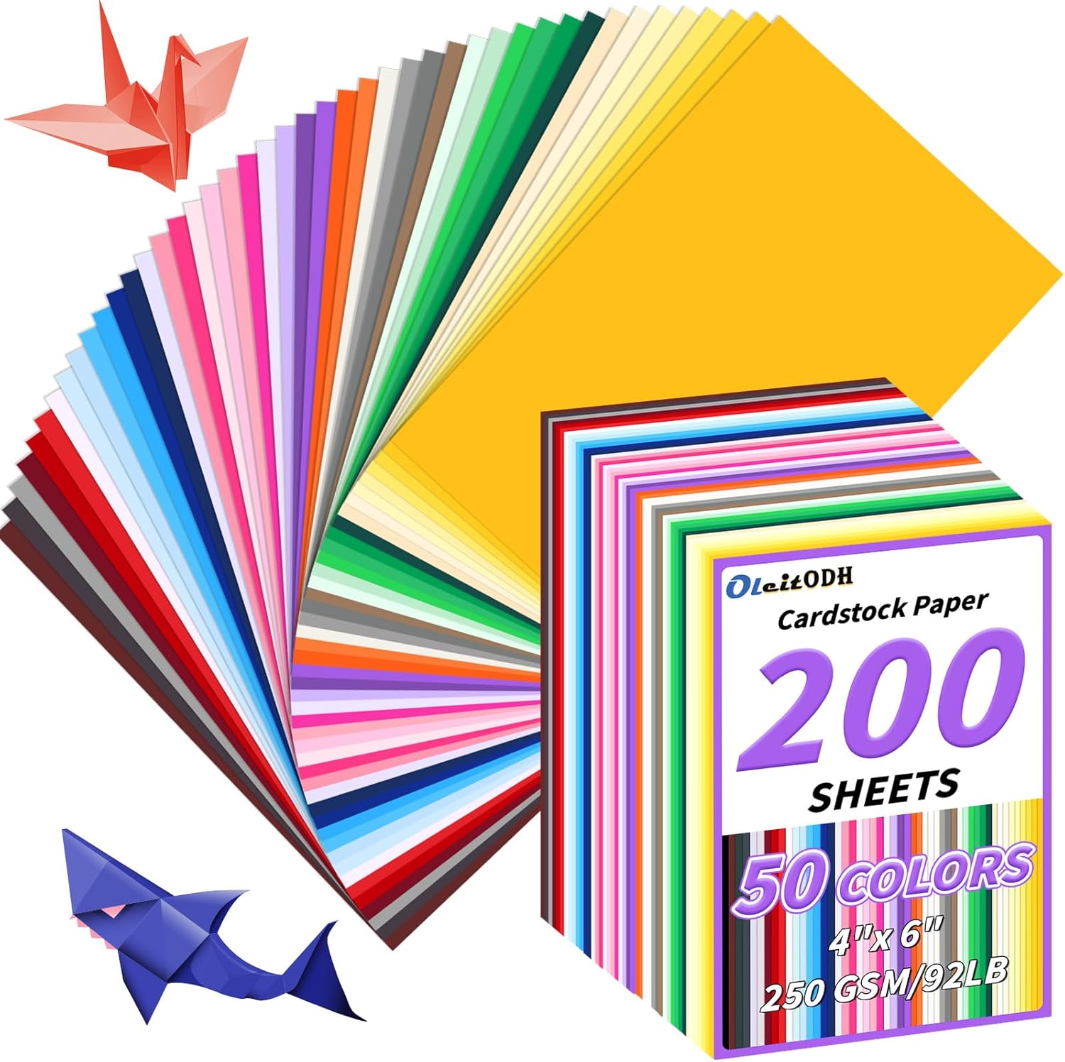 Cardstock Paper Pack - 4x6 Cardstock 50 Colors 200 Pack