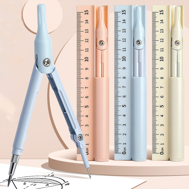 Compass Geometry Set - 3 in 1 Compass Ruler with