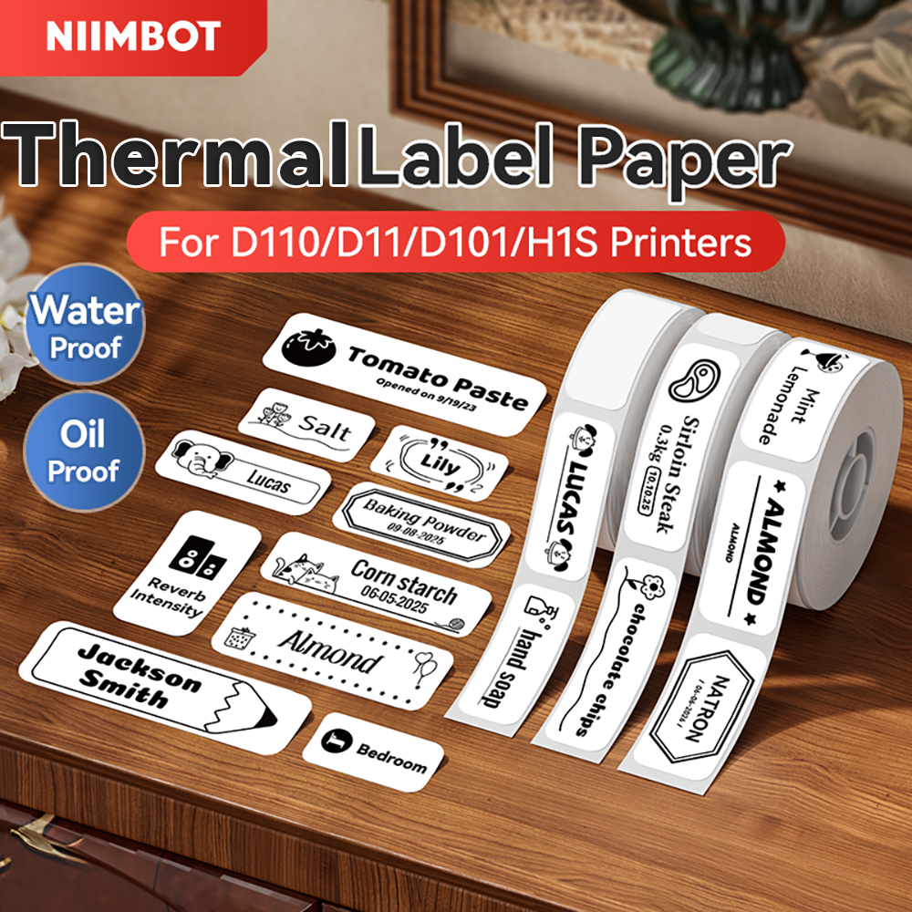 Label Printer Tape - Waterproof Label Paper Anti-Oil Printing Label