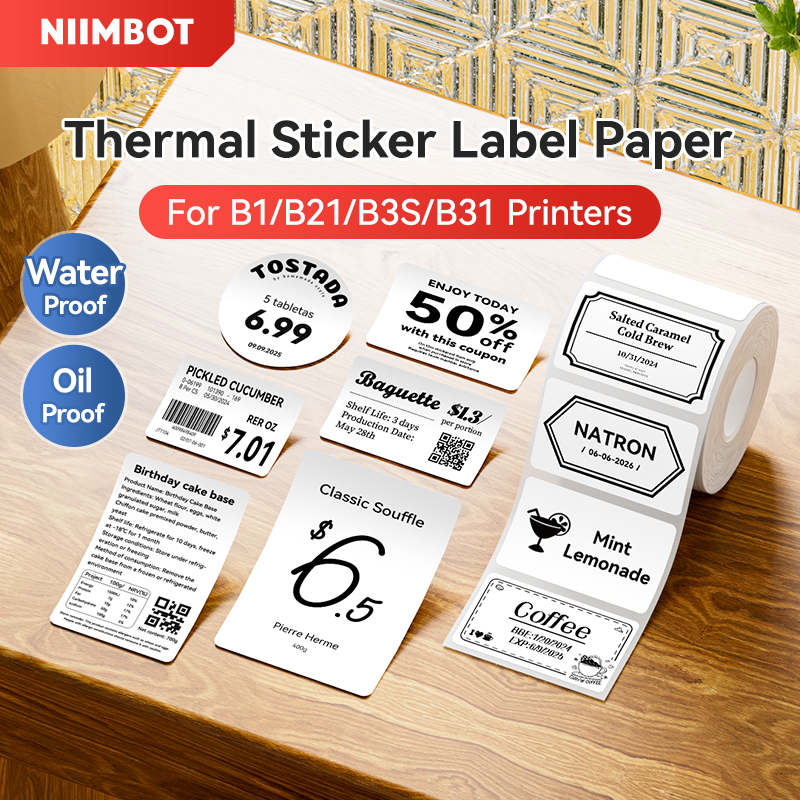 Label Printer Tape - NIIMBOT Thermal Sticker Label Paper for