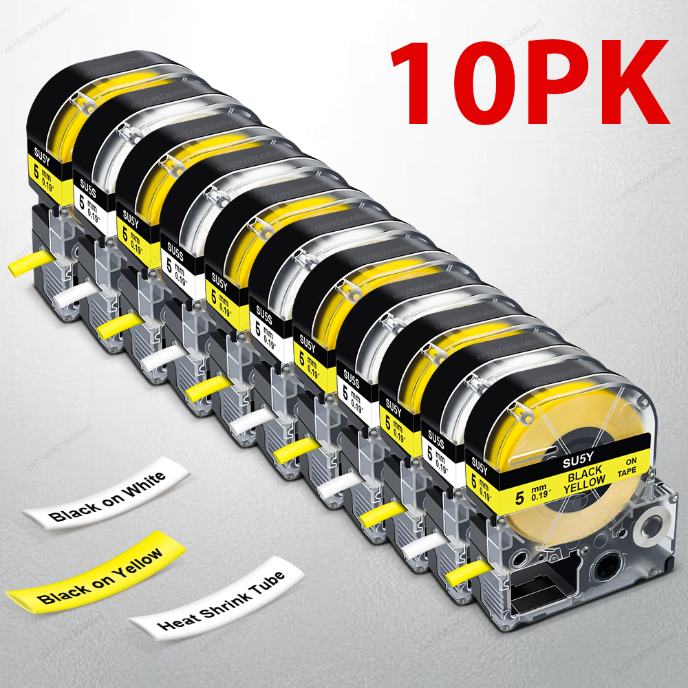 Label Printer Tape - 2/5/10Pcs SU5S Heat Shrink Tube Tape