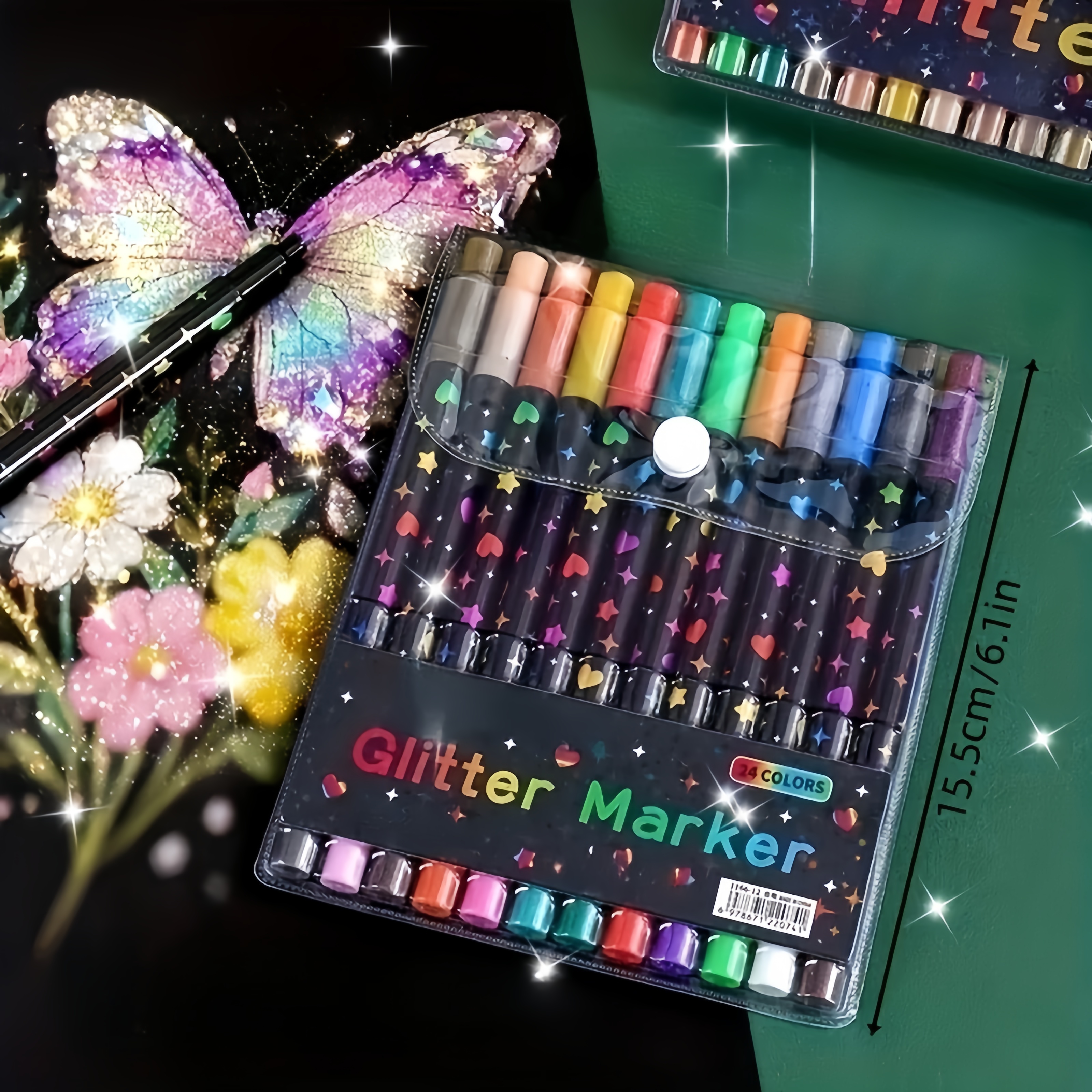 24/48 Color Double-Ended Glitt - Gel Ink Pen Set recension och pris