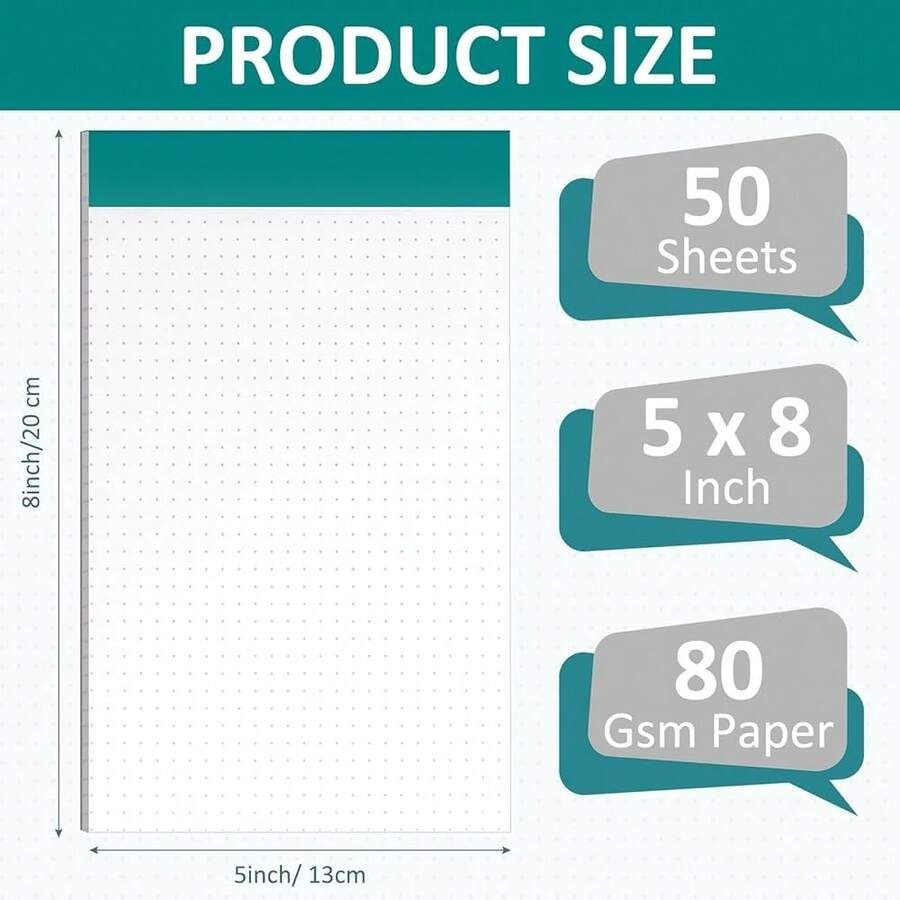 Jetec 8 Pack Dot Grid Notepad  - Graph Paper Pad recension och pris