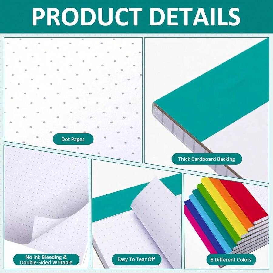 Jetec 8 Pack Dot Grid Notepad  - Graph Paper Pad recension och pris