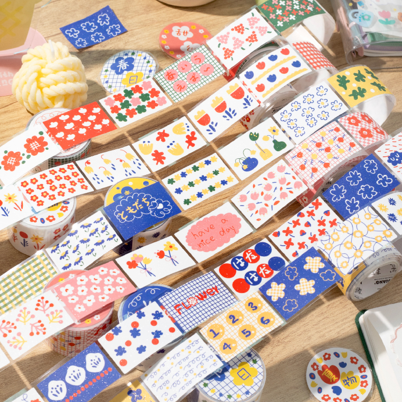 Kawaii Floral Print Label Stic - Label Printer Tape recension och pris