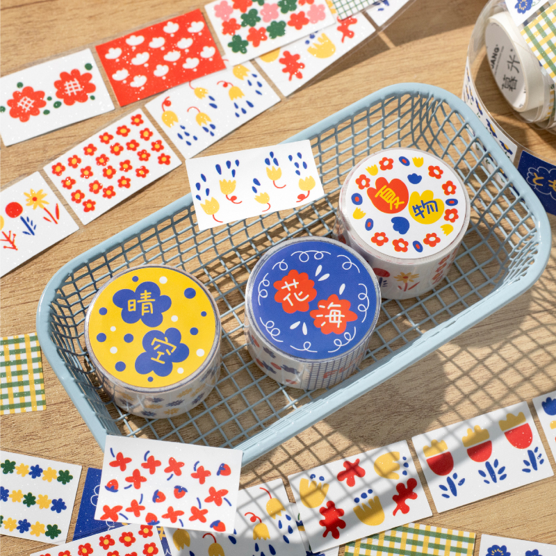 Kawaii Floral Print Label Stic - Label Printer Tape recension och pris