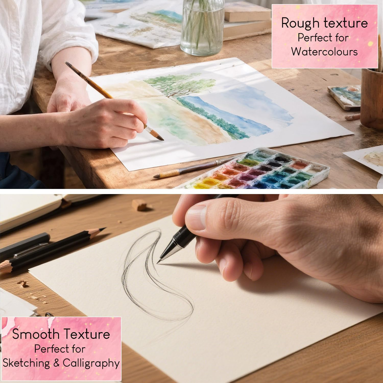 210x210mm Square Watercolor Pa - Art Sketchbook Ring recension och pris