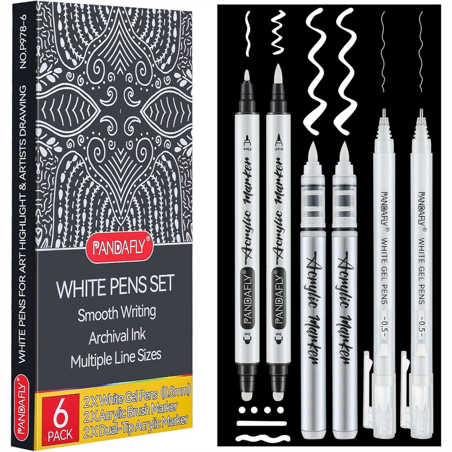 White Ink Pens Set 0.5mm Fine  - Gel Ink Pen Set recension och pris