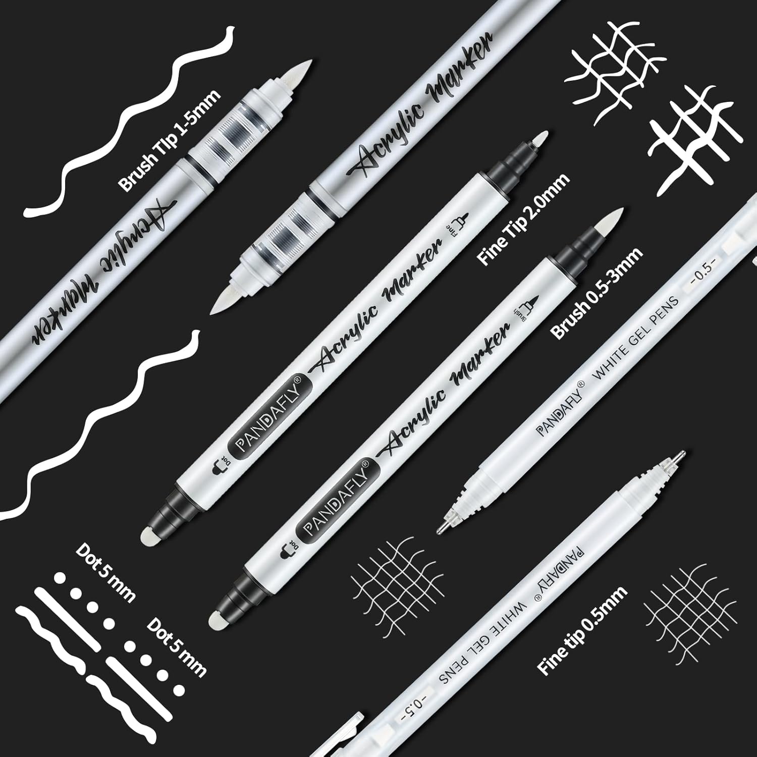 White Ink Pens Set 0.5mm Fine  - Gel Ink Pen Set recension och pris