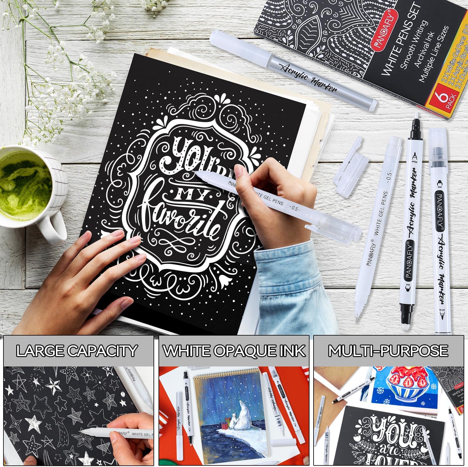 White Ink Pens Set 0.5mm Fine  - Gel Ink Pen Set recension och pris
