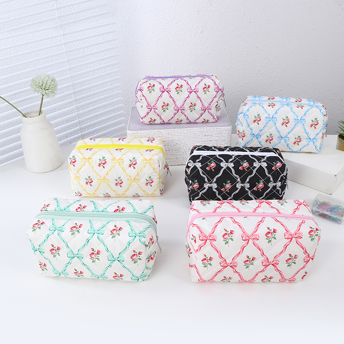 Cartoon print rose pencil case - Office Supply Office Stationery Items recension och pris