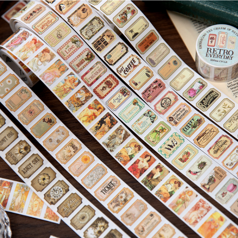 25mm*2m Vintage Letter Washi D - Label Printer Tape recension och pris