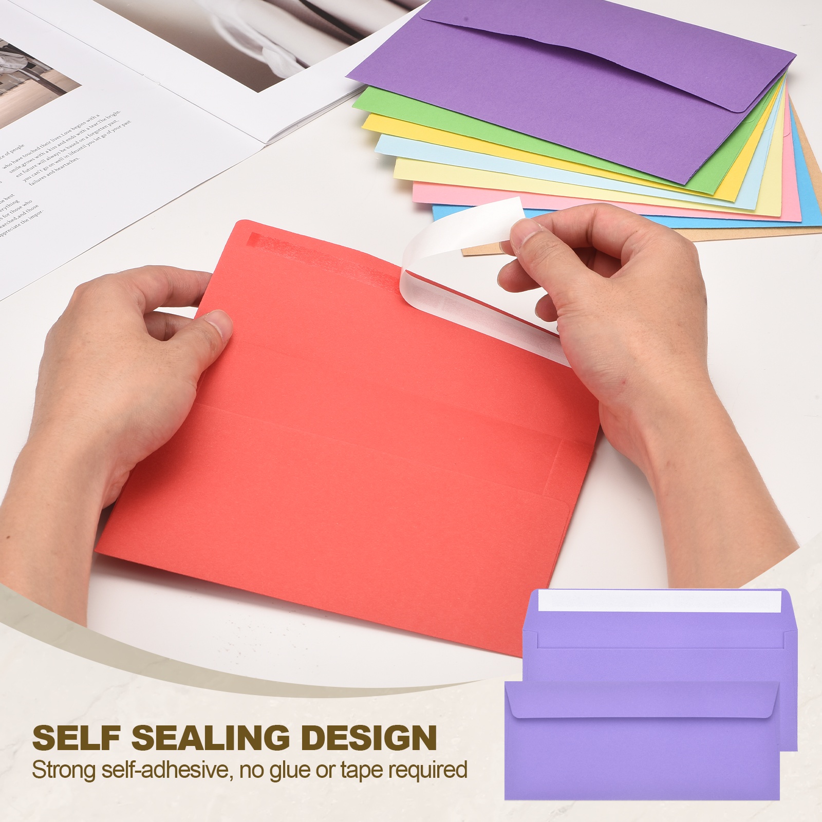 24Pcs 24.1cmx10.5cm Colored Se - Letter Envelope Kraft recension och pris