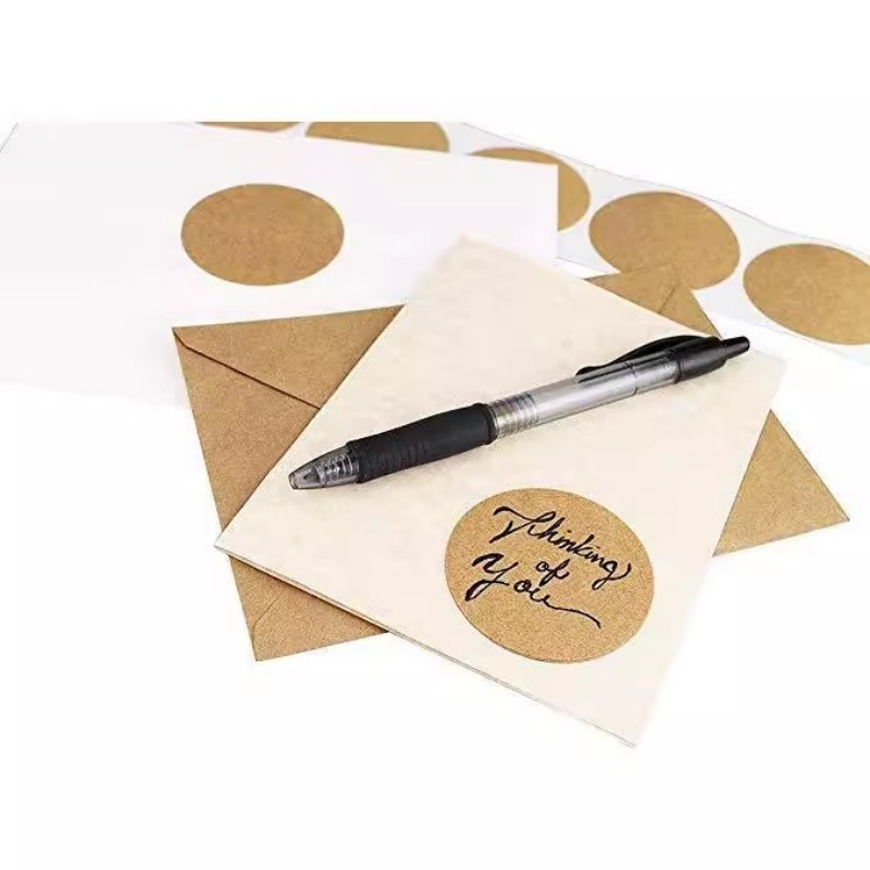 500Pcs Kraft Paper Stickers Ro - Letter Envelope Kraft recension och pris