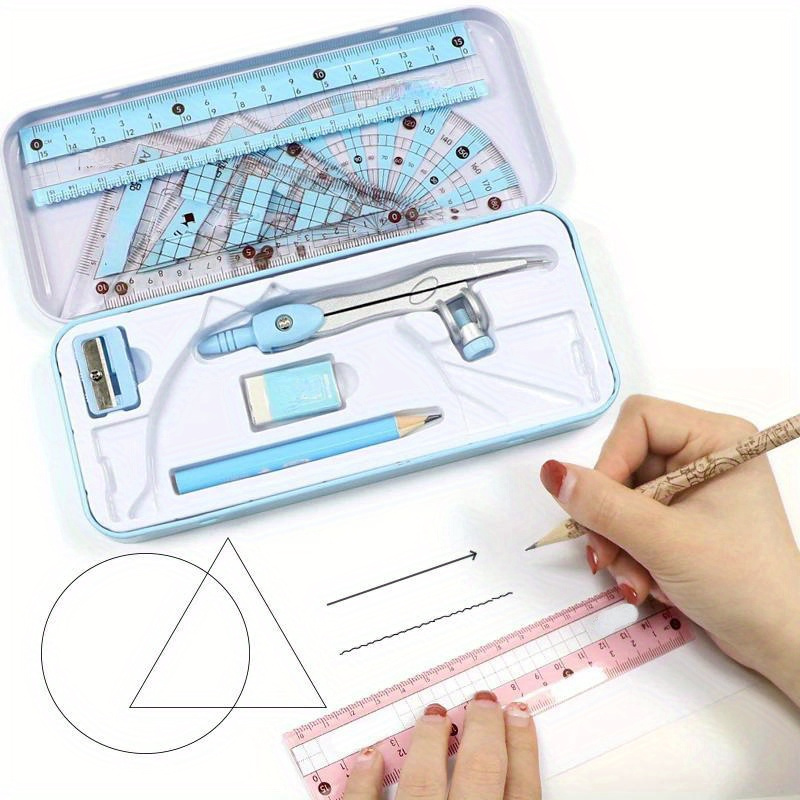 8Pcs/Set  Ruler Compass Pencil - Compass Geometry Set recension och pris