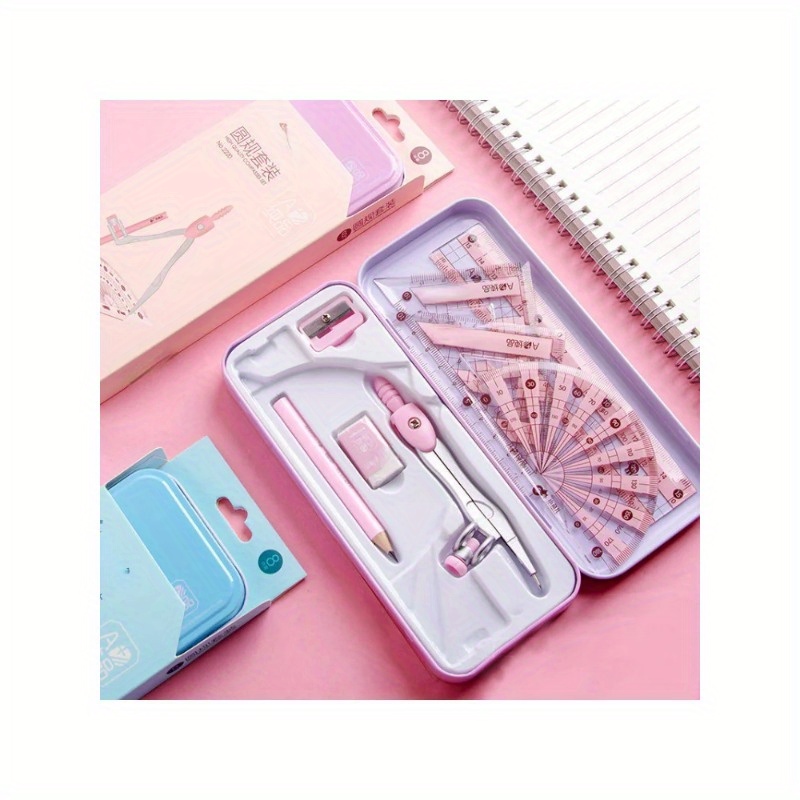 8Pcs/Set  Ruler Compass Pencil - Compass Geometry Set recension och pris