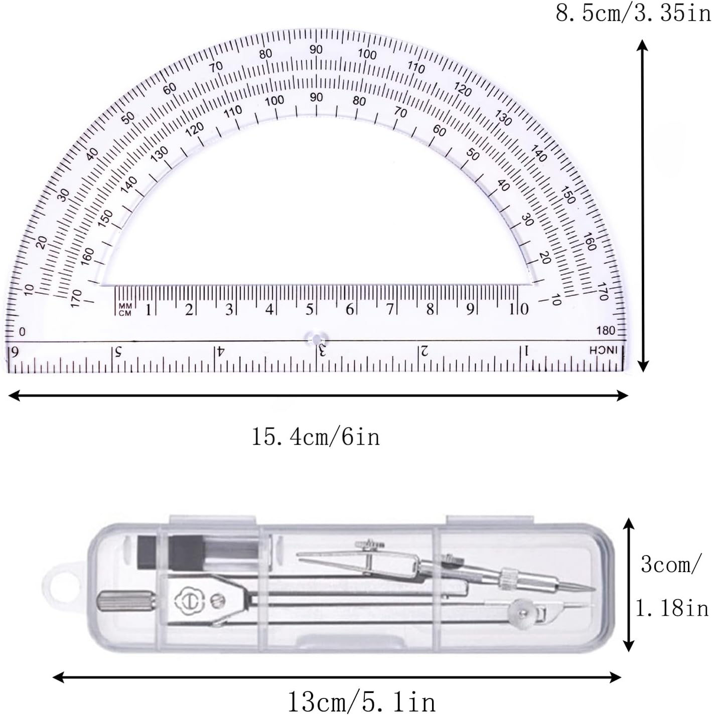 Protractor and Compass Set, Ge - Compass Geometry Set recension och pris