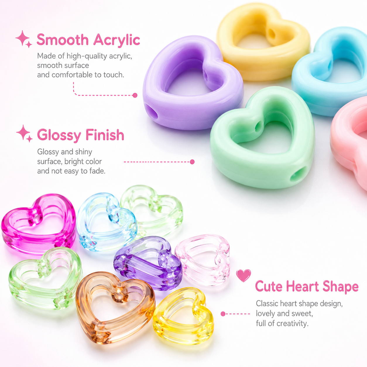 30Pcs Multicolor Clear Heart A - Stationery Warehouse recension och pris