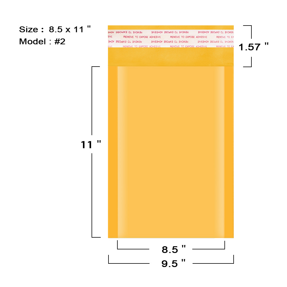 100pcs #2 8.5x12 Kraft Bubble  - Letter Envelope Kraft recension och pris