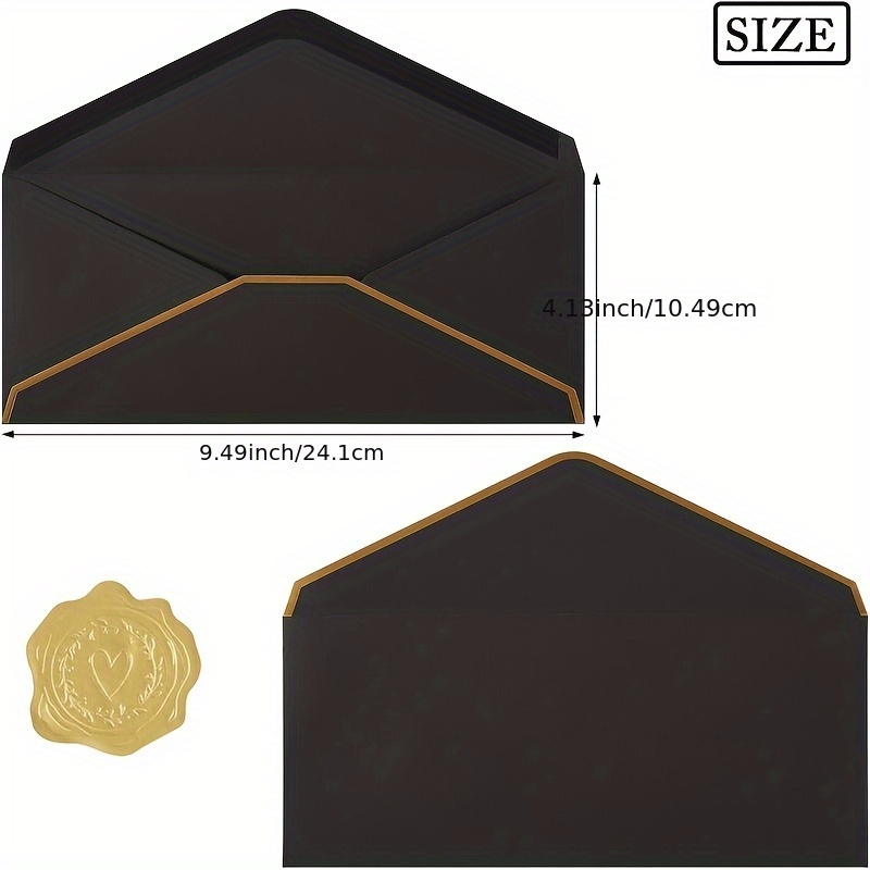 10 PCS  High-end Black Envelop - Letter Envelope Kraft recension och pris