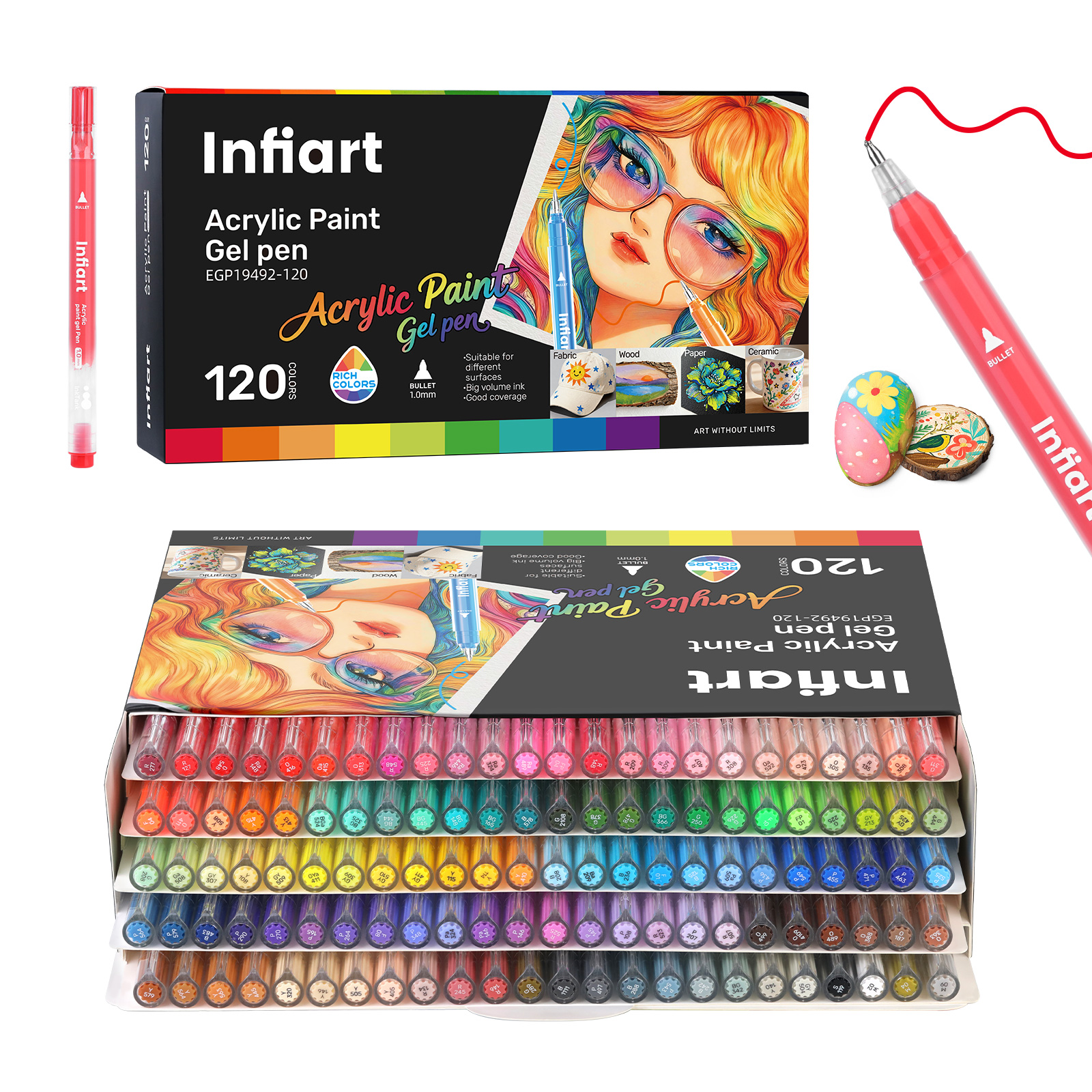 Acrylic Paint Gel Pens, Glitte - Gel Ink Pen Set recension och pris