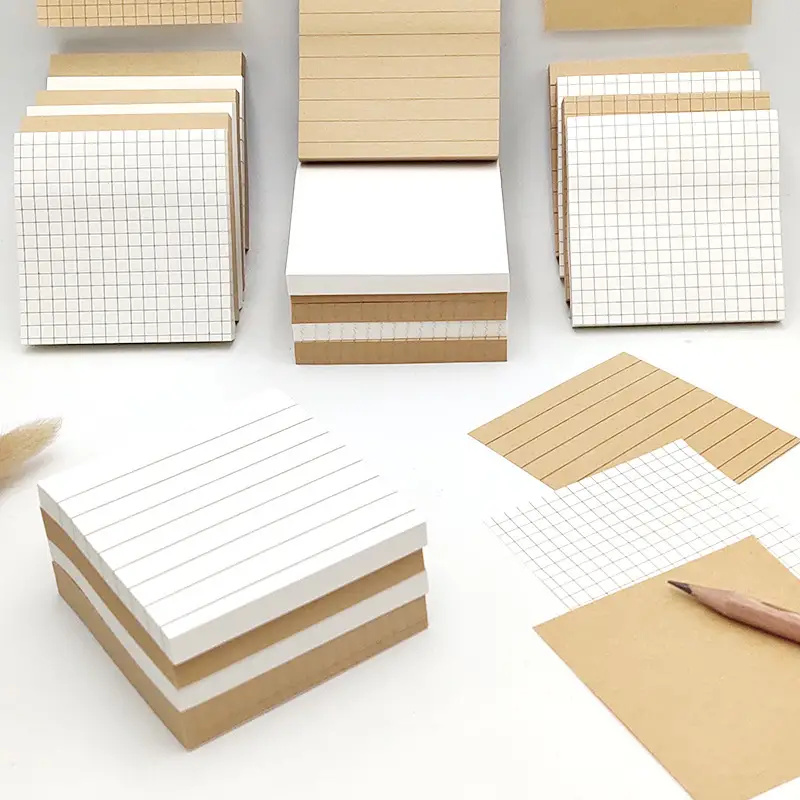 3 Packs Kraft Paper Sticky Not - Graph Paper Pad recension och pris