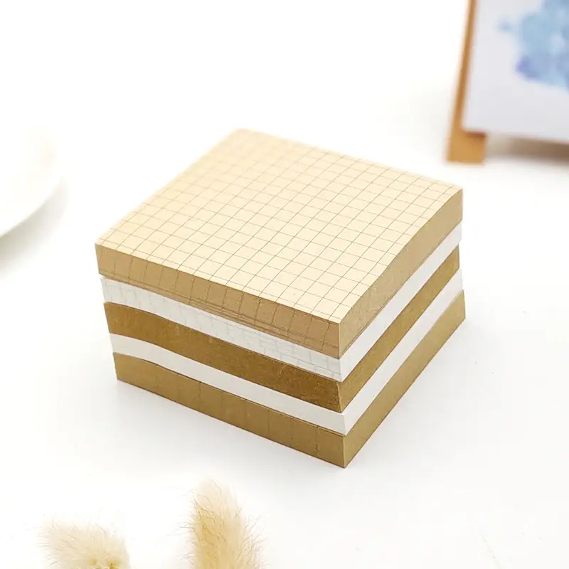 3 Packs Kraft Paper Sticky Not - Graph Paper Pad recension och pris
