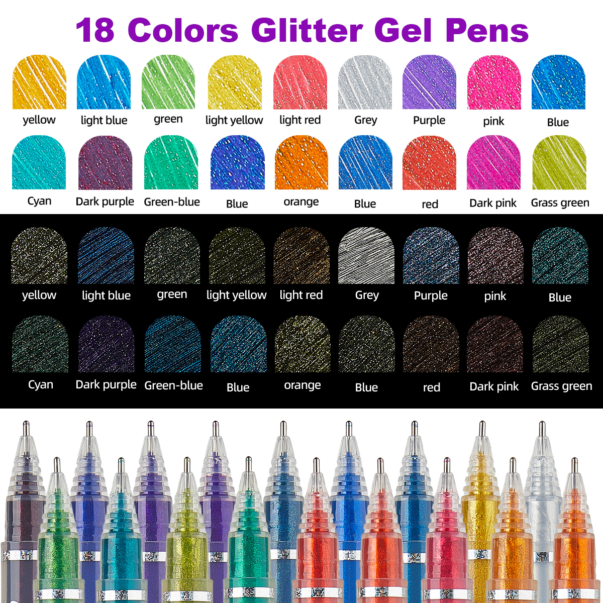 Sparkly Glitter Gel Pens Set 1 - Gel Ink Pen Set recension och pris