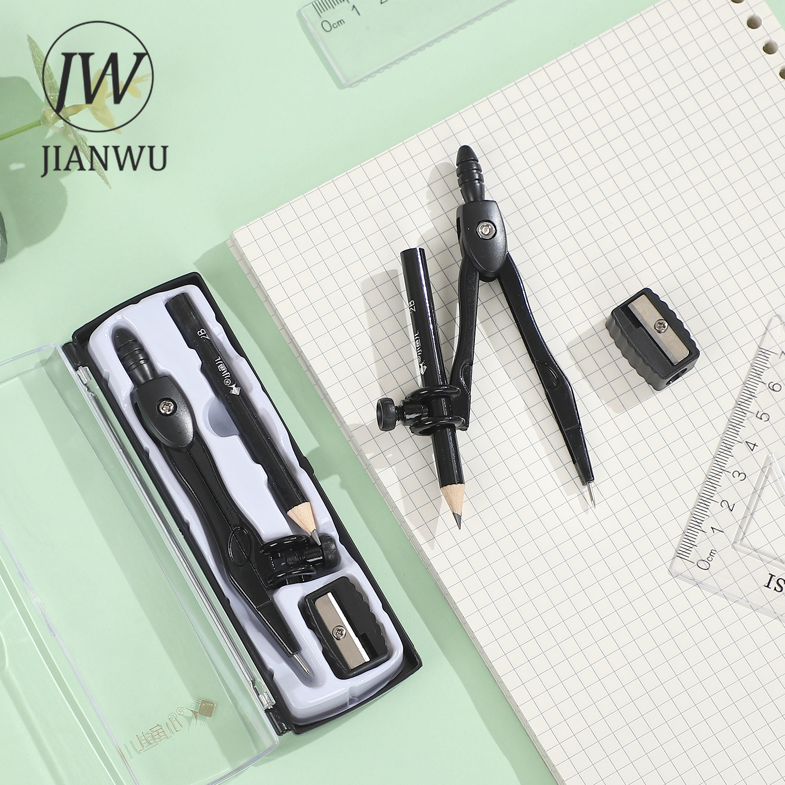 JIANWU Black Metal Compass Geo - Compass Geometry Set recension och pris