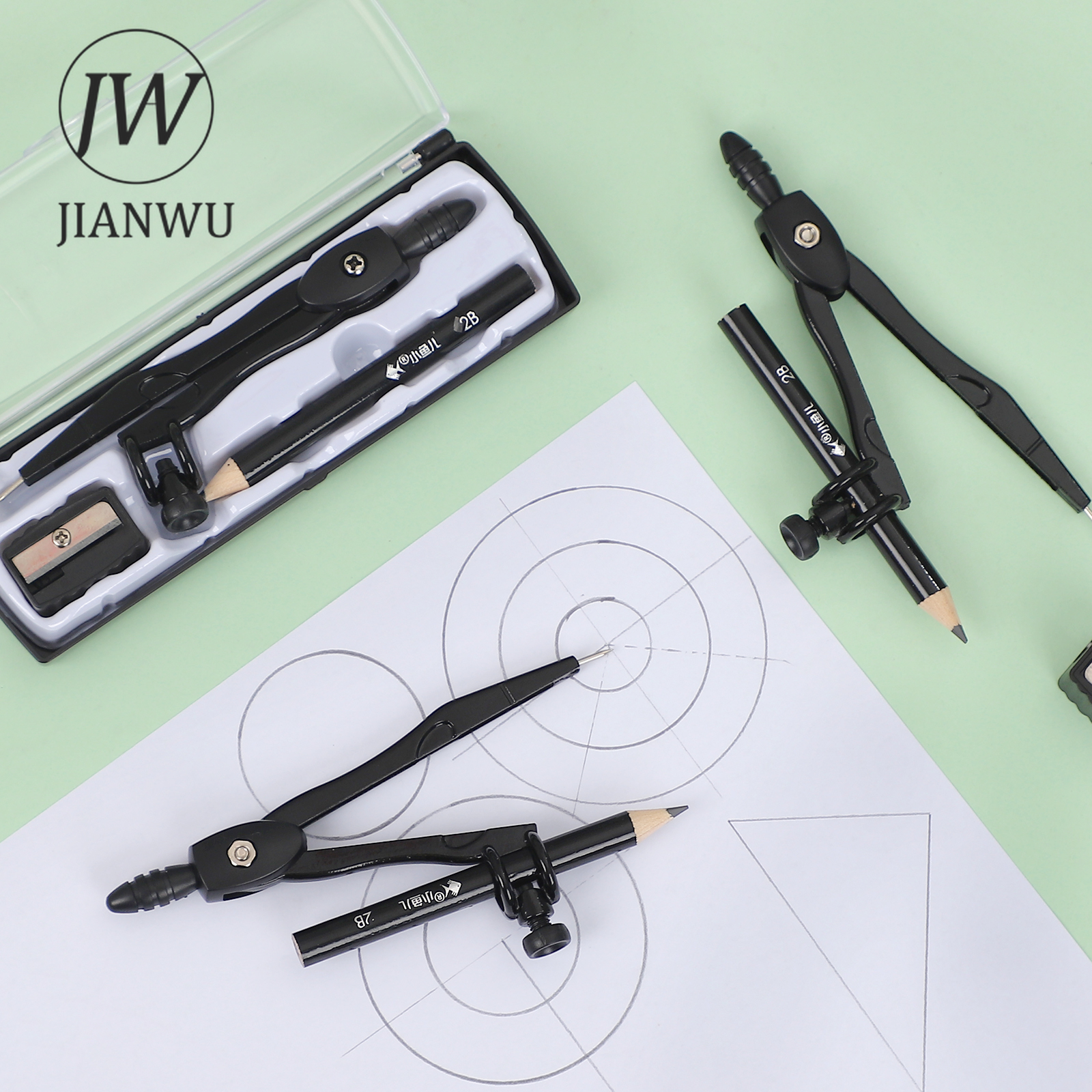 JIANWU Black Metal Compass Geo - Compass Geometry Set recension och pris