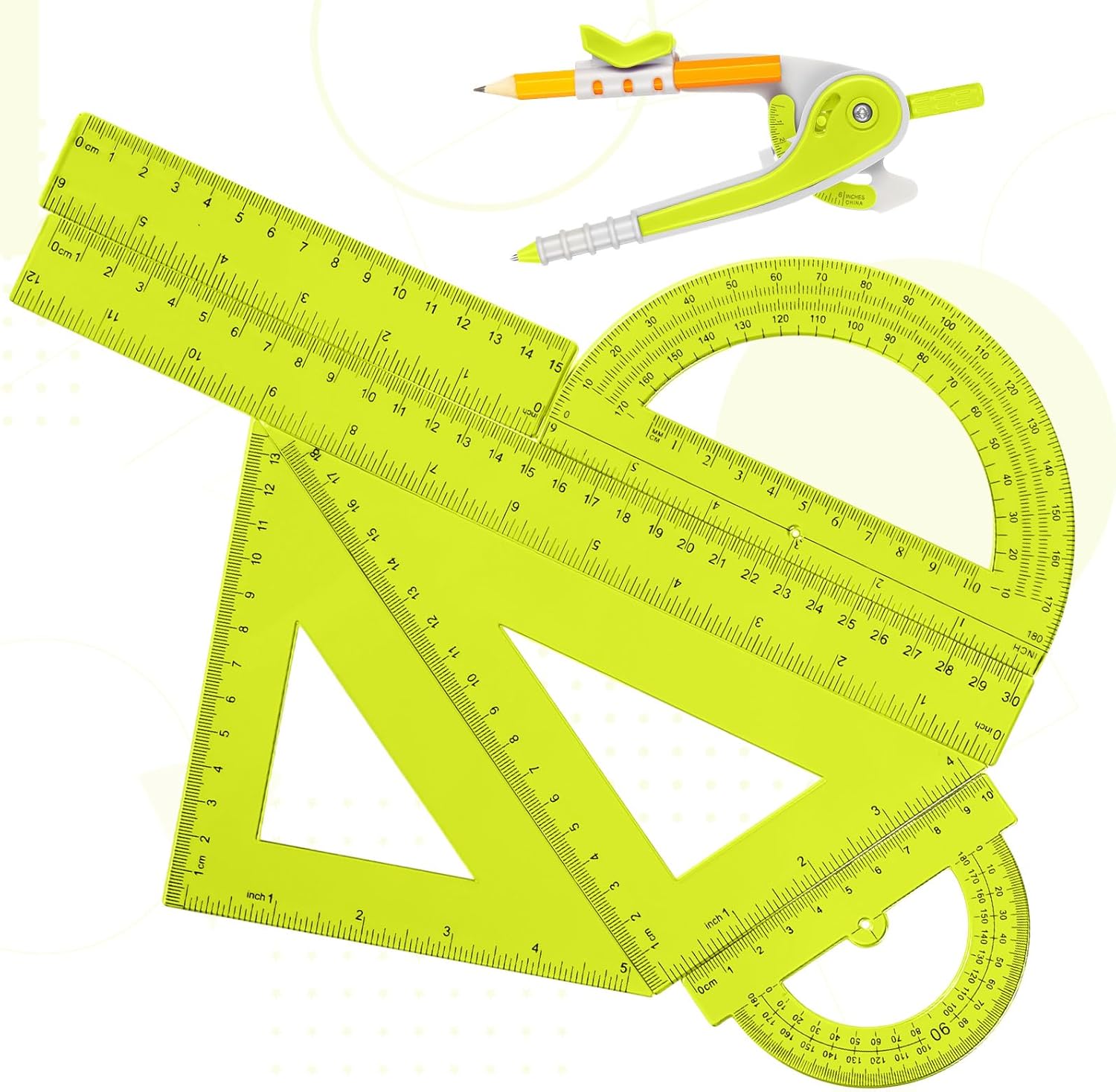 7 Pcs Geometry Math Set with C - Compass Geometry Set recension och pris