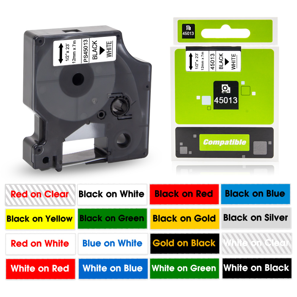 45013 Label Tape Black on Whit - Label Printer Tape recension och pris