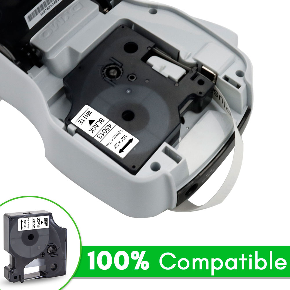 45013 Label Tape Black on Whit - Label Printer Tape recension och pris