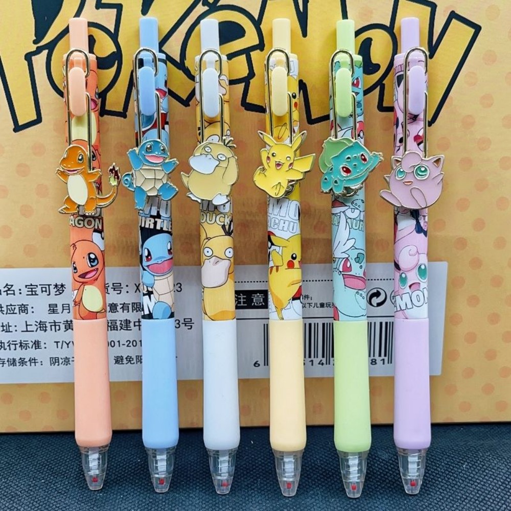 6pcs Pokemon Patch Press Pen S - Office Supply Office Stationery Items recension och pris
