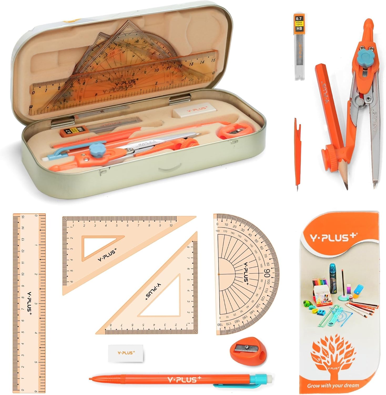 12 Pcs Geometry Set for Studen - Compass Geometry Set recension och pris